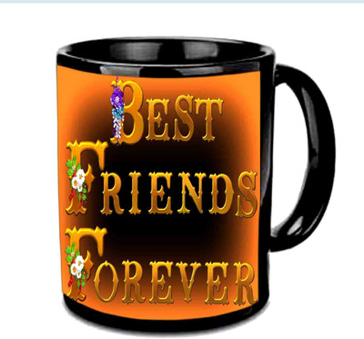 

Raj Laxmi Best Friends Black Ceramic Ceramic Mug(3.5 ml)