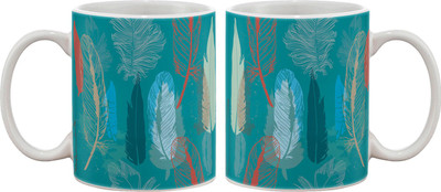 

Artifa Feathers Pattern Porcelain, Ceramic Mug(350 ml), Multicolor