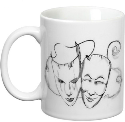 

Prithish Sad Mask Happy Mask Ceramic Mug(330 ml)