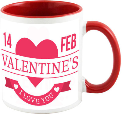 

AllUPrints Love You My Valentine Red Ceramic Mug(325 ml)
