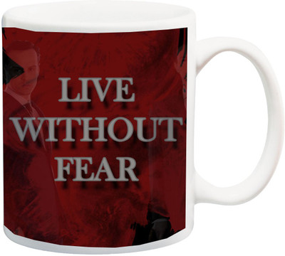 

ME&YOU Special Quotes Live Without Fear Printed Ceramic Mug(325 ml), Multicolor