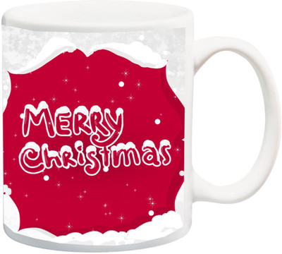

ME&YOU Merry Christmas Gift for Kids/Children;Santa Claus With Snowfall Printed Ceramic Mug(325 ml), Multicolor