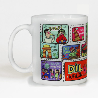

Chumbak Dil walon ki dilli Ceramic Mug, Multicolor