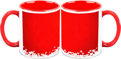 

Homesogood Flying Valentine's Day Heart (Set Of 2) Ceramic Mug(325 ml, Pack of 2)