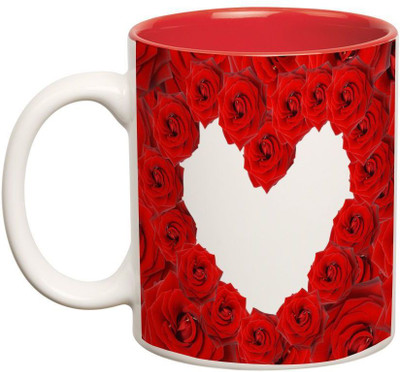 

Prithish Heart Made With Roses Double Color Ceramic Mug(330 ml)