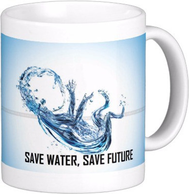 

Exoctic Silver Save The Earth E030 Ceramic Mug(300 ml), Multicolor