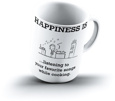 

Ucard Happiness Is1076 Bone China, Ceramic, Porcelain Mug(325 ml), Multicolor
