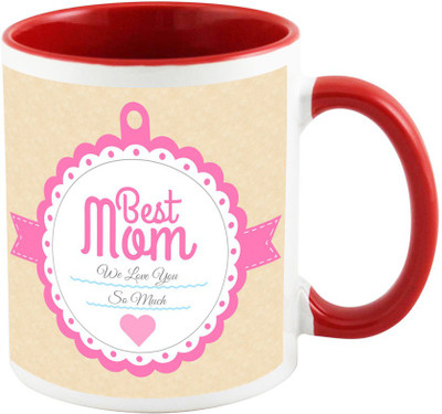 

AllUPrints Best Mother In The Universe Red Coffee Ceramic Mug(325 ml), Multicolor