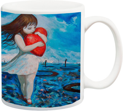 

ME&YOU Gift for Husband/Wife/Boyfriend/Girlfriend/Couple On Valentine's Day Or Anniversary; Beautiful Color Girl Red 3D Printed Ceramic Mug(325 ml), Multicolor