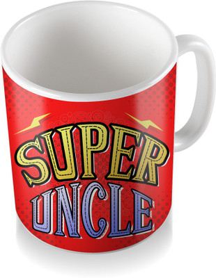 

SKY TRENDS Super Uncle Gifts For Birthday Coffee Ceramic Mug(320 ml), White