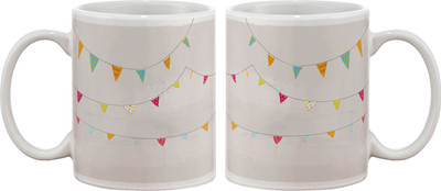 

Artifa Birthday Bunting Porcelain, Ceramic Mug(350 ml), Multicolor