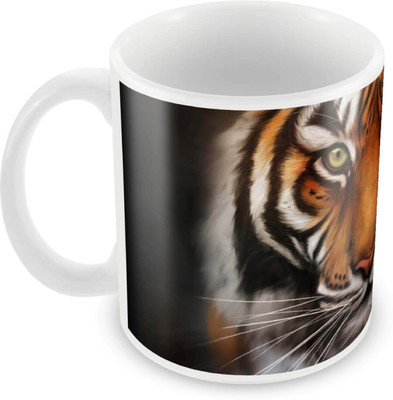 

Posterboy Tiger Eyes Ceramic Mug(350 ml), Multicolor
