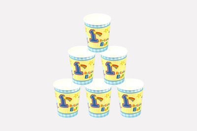 

Funcart Fun At 1 Boy Paper Mug(250 ml, Pack of 6), Multicolor