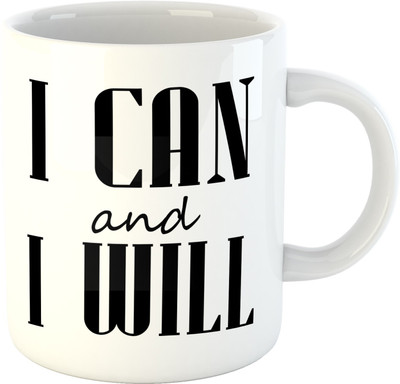

Deeher Gifts I Can And I Will Ceramic Mug(350 ml), Black;white