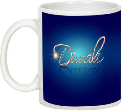 

AllUPrints Gifts For Deepawali - Prosperous Happy Diwali Design 11 Ceramic Mug(325 ml), White