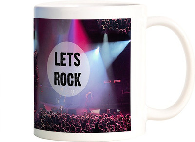 

Rangeele Inkers Lets Rock Band Ceramic Mug(300 ml), Multicolor