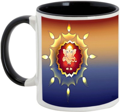 

AllUPrints Gifts For Deepawali - Prosperous Happy Diwali Design 36 Ceramic Mug(325 ml), Black