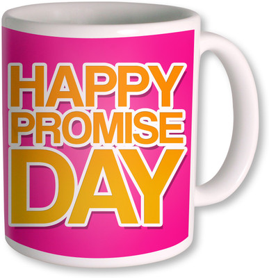 

PhotogiftsIndia Happy promise Day With pink Background Ceramic Mug(350 ml), White