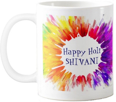 Exoctic Silver Happy Holi Shivani Series002 Ceramic Mug(330 ml), Multicolor