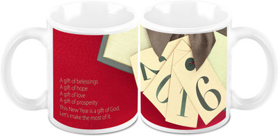 

Homesogood New Year Blessings And Gifts (Set Of 2) Ceramic Mug(325 ml, Pack of 2)