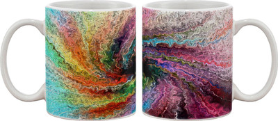 

Artifa Abstract Color Spiral Porcelain, Ceramic Mug(350 ml), Multicolor