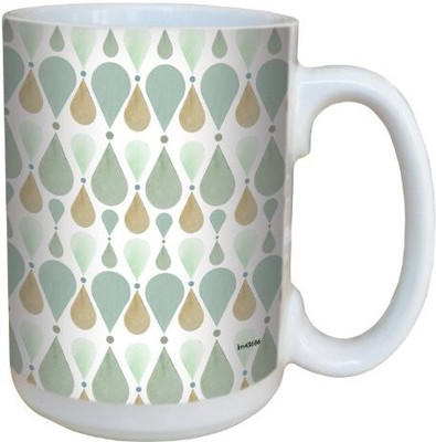 

Tree-Free Greetings Greetings lm43686 Playful Green Droplets by Shell Rummel Ceramic with Full-Sized Handle, 15-Ounce, Multicolored Ceramic Mug(60 ml), Multicolor