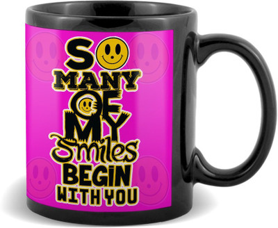 

SKY TRENDS So Many of My Smile Black Coffee Valetine's Ceramic Mug(320 ml)