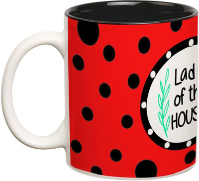 

Prithish Lady of the House Red Double Color Ceramic Mug(330 ml), Multicolor