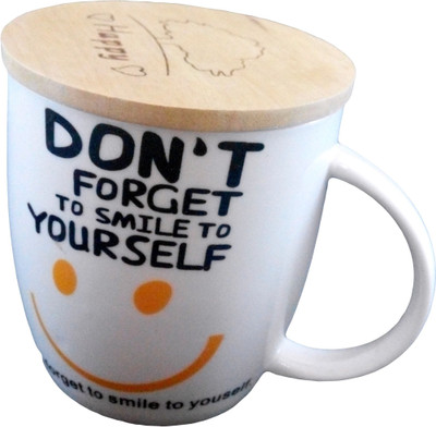 

GeekGoodies White Large Smile Ceramic Mug(350 ml, Pack of 2)