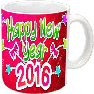 

Raj Laxmi New year well wishes white Ceramic Mug(350 ml)