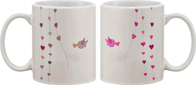 

Artifa Bird Flying With Heart Porcelain, Ceramic Mug(350 ml), Multicolor