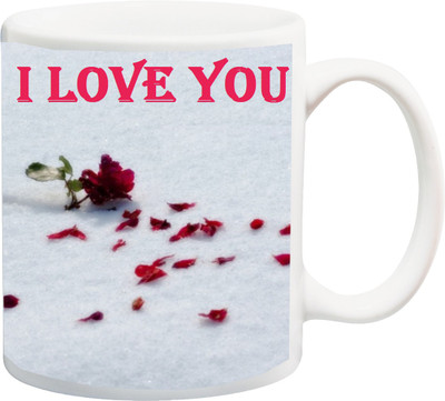 

ME&YOU Gifts For Him/Her/Girlfriend/Boyfriend/Husband/Wife;Valentine's Day I love you rose 3D printed Ceramic Mug(325 ml), Multicolor