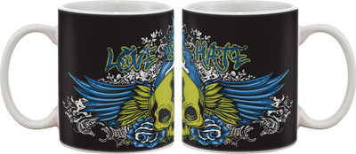 

Artifa Love And Hate Skull Porcelain, Ceramic Mug(350 ml), Multicolor