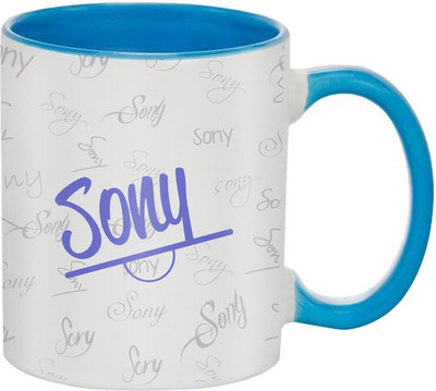 SKY TRENDS Sony Birthday Gift Coffee 350 ML Ceramic Mug(350 ml), Multicolor