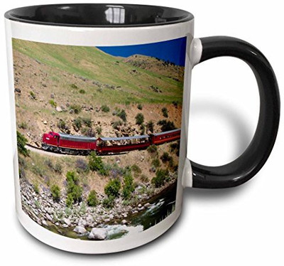 

3dRose mug_90098_4 Thunder Mountain Scenic Train, Payette River, IDUS13 DFR1213 David R. Frazier Two Tone Black, 11 oz, Black/White Ceramic Mug(60 ml), Multicolor