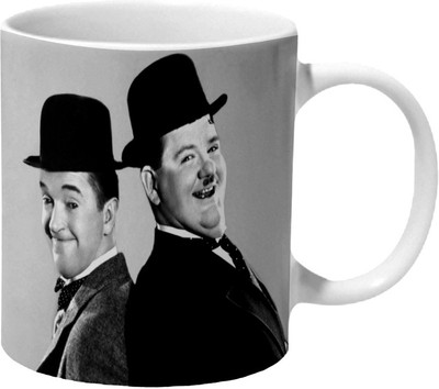 

Mooch Wale Laurel & Hardy Shhhhh Ceramic Mug(325 ml), Multicolor