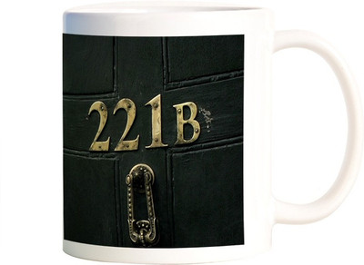 Rangeele Inkers I Believe In 221 B Ceramic Mug(300 ml), Multicolor