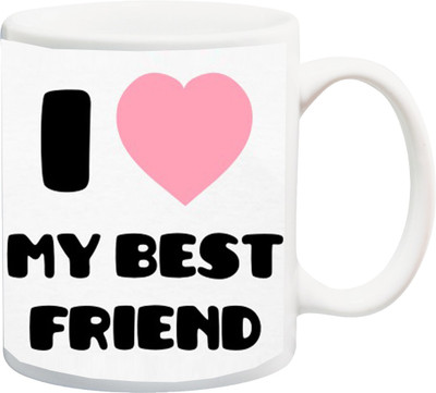 

ME&YOU I Love My Best Friend Printed Ceramic Mug(325 ml), Multicolor