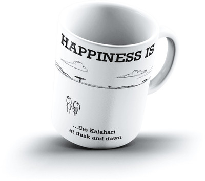 

Ucard Happiness Is1600 Bone China, Ceramic, Porcelain Mug(325 ml), Multicolor