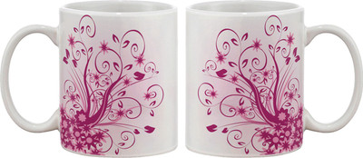 

Artifa Floral Violet Porcelain, Ceramic Mug(350 ml), Multicolor