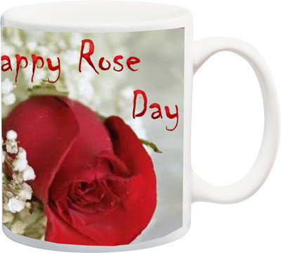 

ME&YOU Gift for Husband/Wife/Boyfriend/Girlfriend/lover;happy Rose Day Printed Ceramic Mug(325 ml), Multicolor