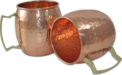 Satyaware Copper 500 ML Copper Mug(500 ml, Pack of 2), Brown
