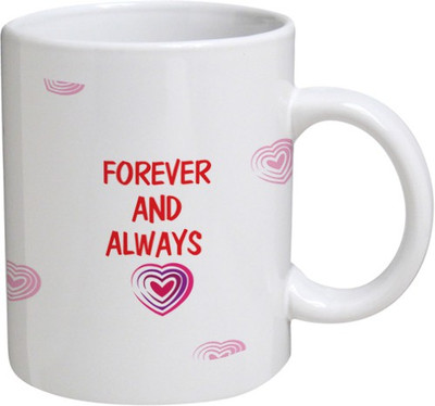 

Disginer Cases Forever & Always - MyBestow White Plain Coffee Ceramic Ceramic Mug(320 ml), Multicolor