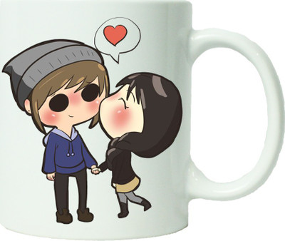

Maison N Mode Chibi Coffee Ceramic Mug(330 ml), Multicolor