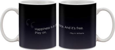 

Artifa Happiness Quote Porcelain, Ceramic Mug(350 ml), Multicolor