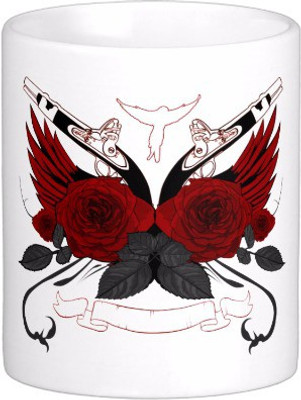 

Exoctic Silver Music In My Vein: Guns N Roses C011 Ceramic Mug(300 ml), Blue;red;white