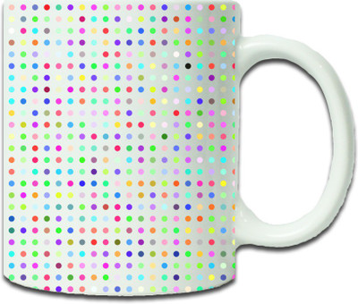 

Maison N Mode Colour Dotted Pattern Coffee Ceramic Mug(330 ml), Multicolor
