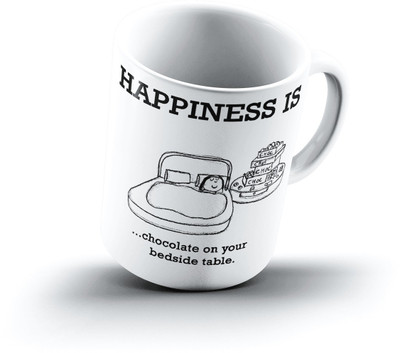 

Ucard Happiness Is1648 Bone China, Ceramic, Porcelain Mug(325 ml), Multicolor