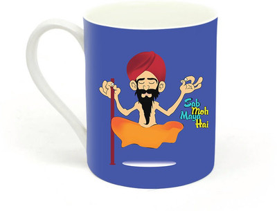 

Sowing Happiness Sab Moh Maya Hai Ceramic Mug(350 ml), White
