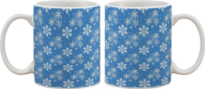 

Artifa Frosty Snowflakes Pattern Porcelain, Ceramic Mug(350 ml), Multicolor